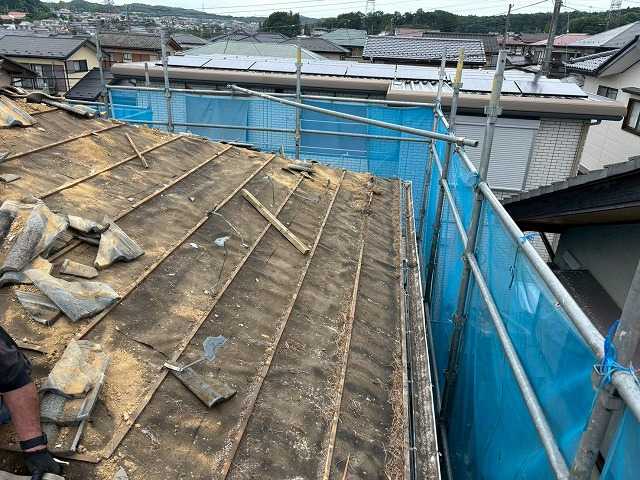 軒先側の解体後下地